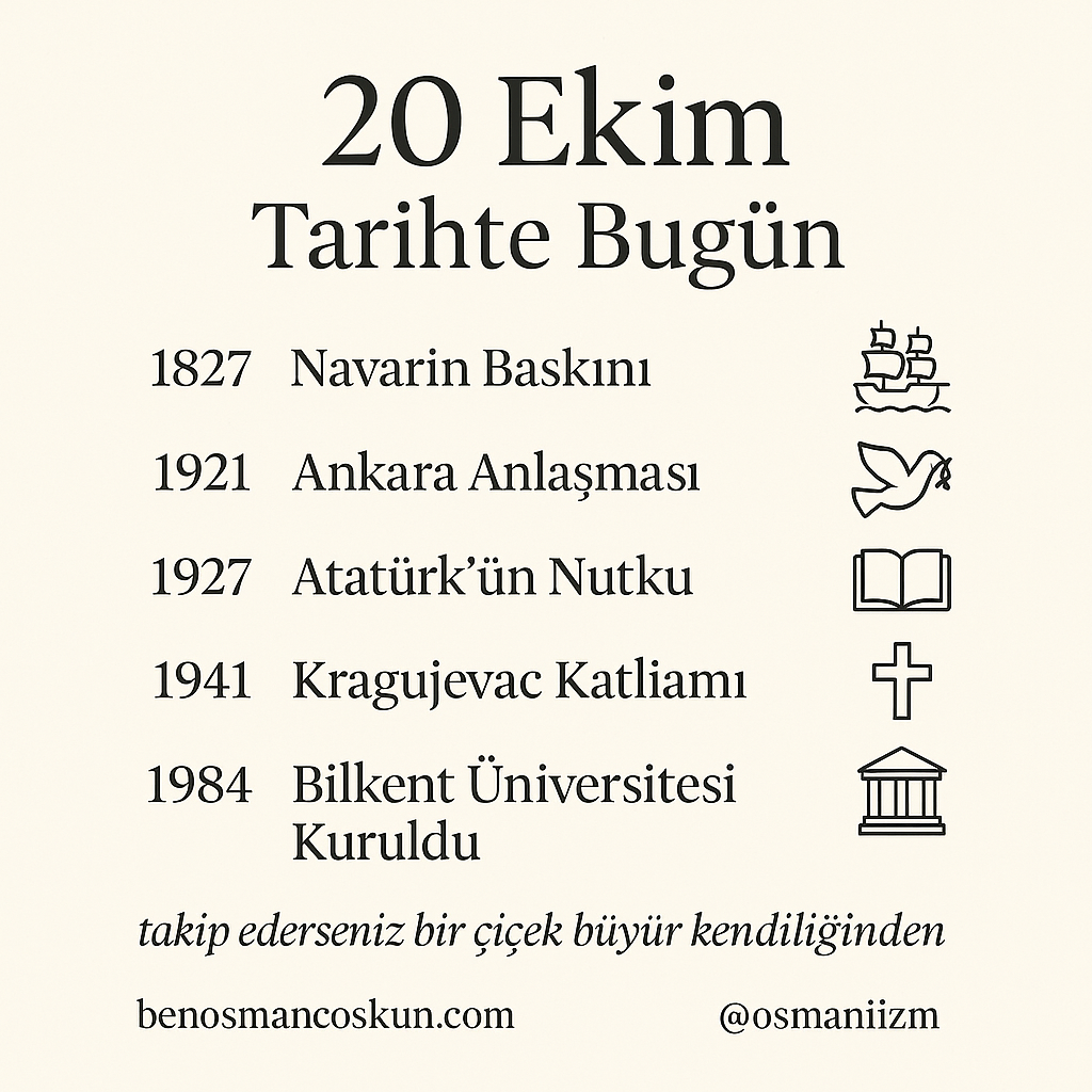 Tarihte Bugün: 20 Ekim – Bir Ülkenin Hafızasında Derin Bir Gün